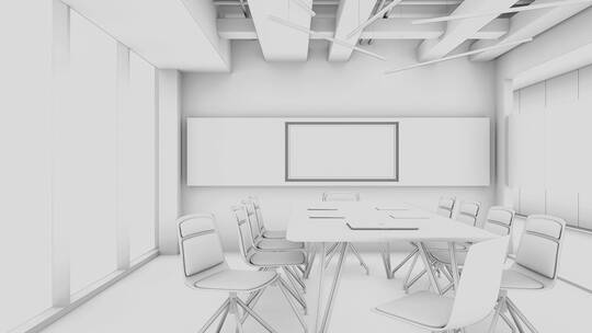 办公室会议室光影现代空间_003