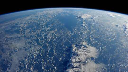 太空看地球蓝色星球卫星上拍地球全景