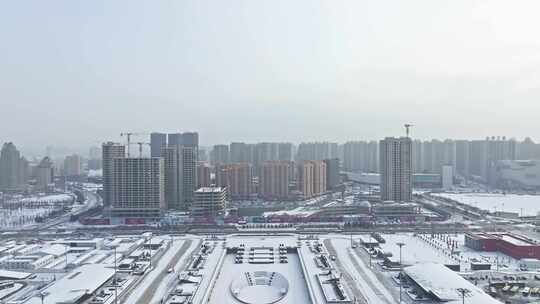 【合集】大雪中哈尔滨西站航拍