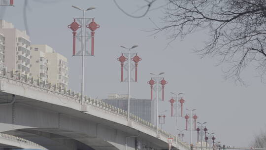 新年城市街道 过年热闹街道 街道灯笼