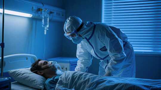 护士节医生防护服病房救治病人医疗场景