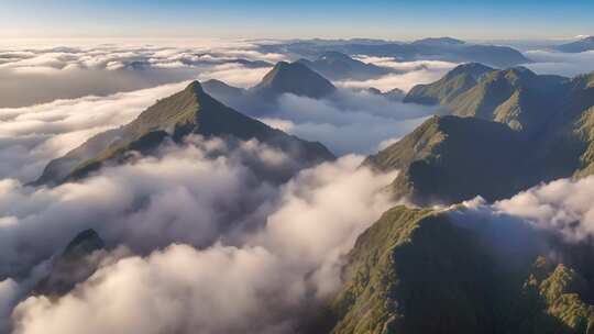 群山云海高空俯瞰景观