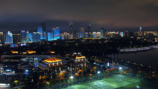 4K海口城市风光夜景航拍