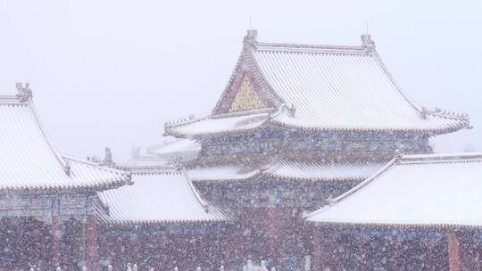 大雪中的故宫