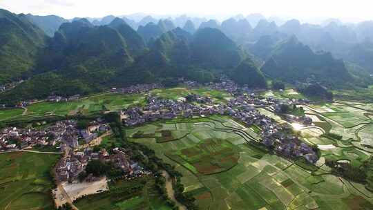 贵州黔西南兴义万峰林景区田园风光风景航拍