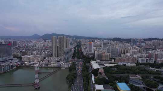 福建泉州晋江晚霞日落航拍