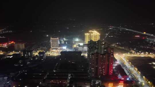 夜幕下灯火辉煌的城市夜景