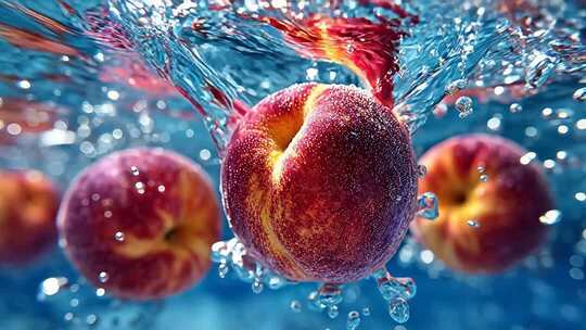 桃子入水瞬间特写