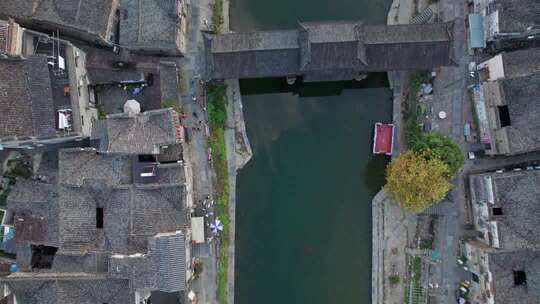 4k景德镇瑶里古镇水乡航拍全景
