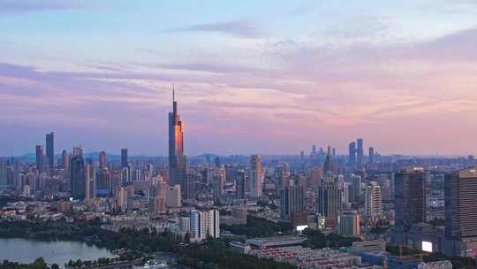 南京城市全景 紫峰大厦视频素材模板下载
