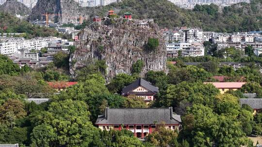 广西桂林独秀峰王城景区航拍