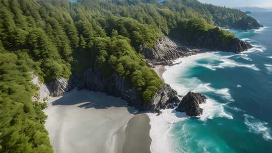 海岸森林俯瞰全景