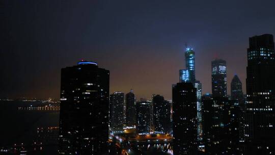 城市商业区夜景视频素材模板下载