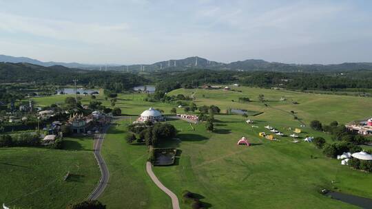 湖北武汉木兰草原5A景区航拍