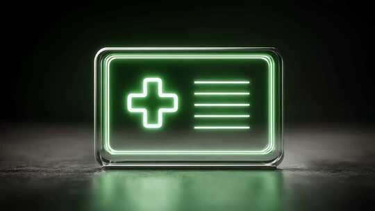 医疗健康信息卡片科技感展示