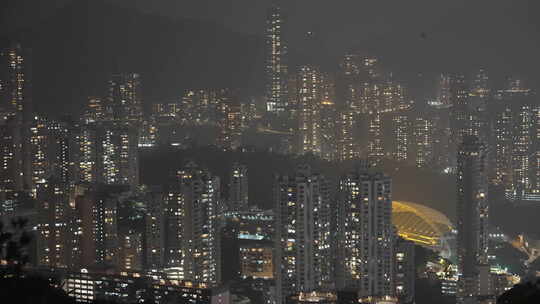 香港建筑繁华夜景视频素材模板下载