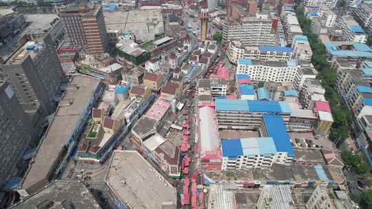 河南漯河新天地商业广场美食街航拍