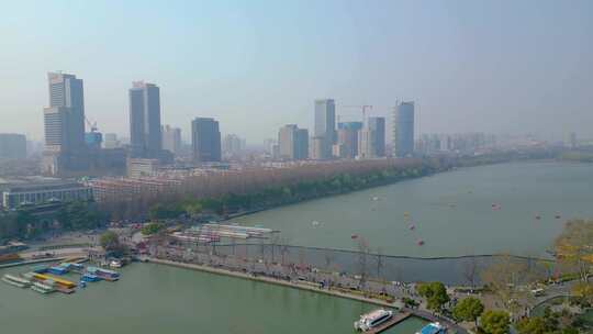 南京市玄武区玄武湖风景视频素材航拍