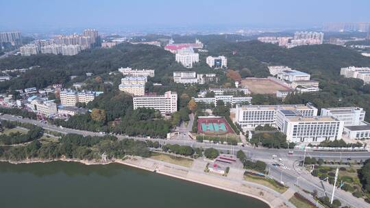 航拍长沙学院校园建筑