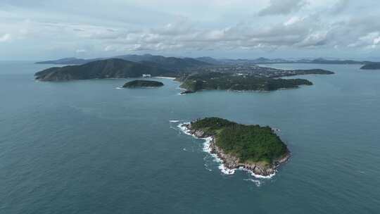 航拍东南亚泰国普吉岛蓬贴角和周边岛屿风光