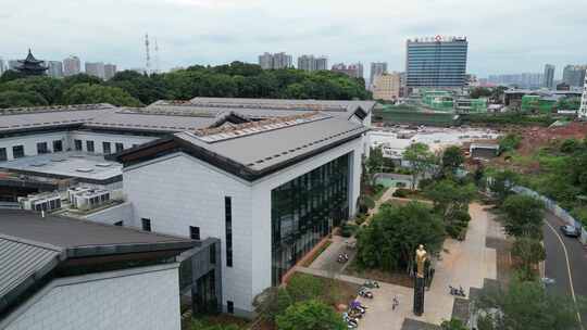 航拍衡阳市图书馆新馆建设筹备