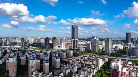 上海浦东 金桥 蓝天白云 航拍
