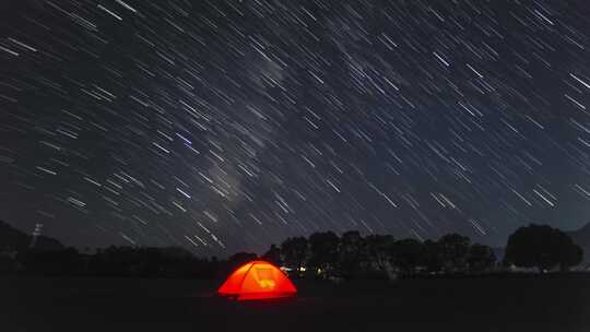 星轨 星空 银河 流星