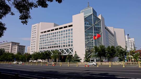 中国银行总部及西长安街部分建筑视频素材模板下载