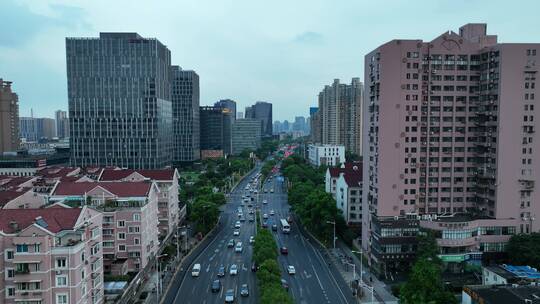 杨浦区大连路航拍空镜