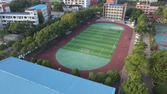 航拍湖南长沙岳麓区学校及幼儿园