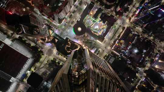 平安金融中心夜晚夜景深圳航拍城市地标高楼