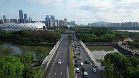 深圳人才公园-沙河西路城市车流