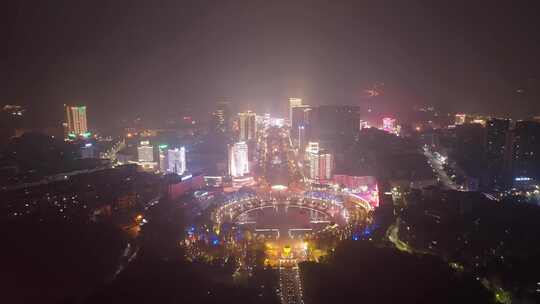 新春城市夜景航拍
