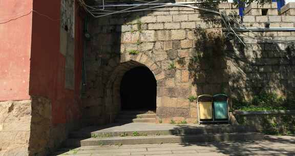 福建沙县河道边古建筑局部特写