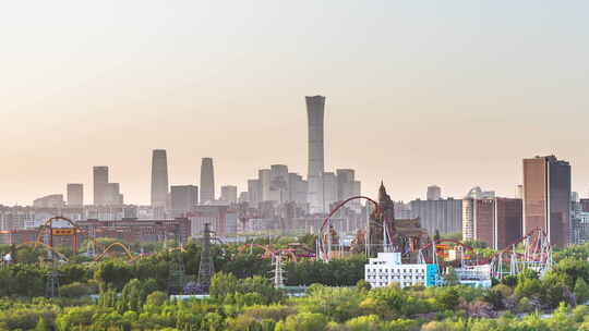 北京CBD中国尊国贸欢乐谷绿色城市延时