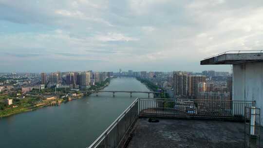 湖南省衡阳市湘江石鼓书院城市航拍4k