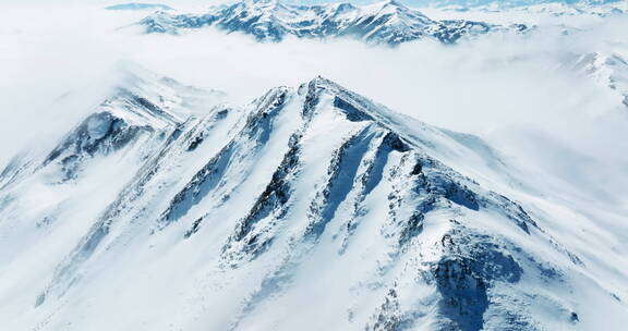 航拍四川夹金山冬日风景