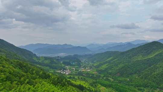 安徽黄山风景区山川国风水墨画航拍