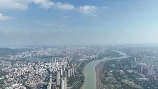 泉州大景航拍市区全景晋江两岸经济城市发展