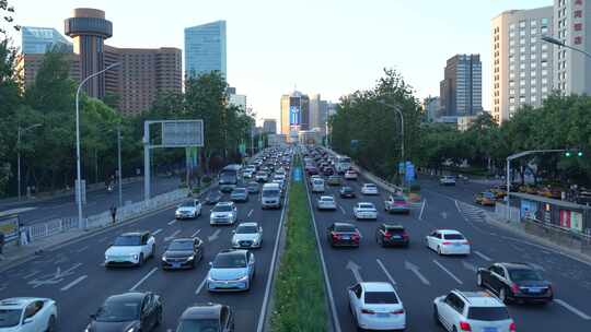 北京城市地标车流交通（原素材）