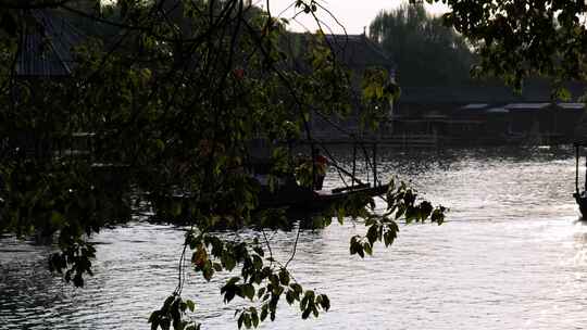 乌镇水乡小桥流水乌篷船名胜风景区