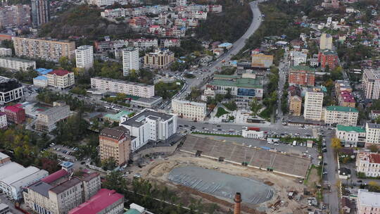 俄罗斯城市街景航拍景观