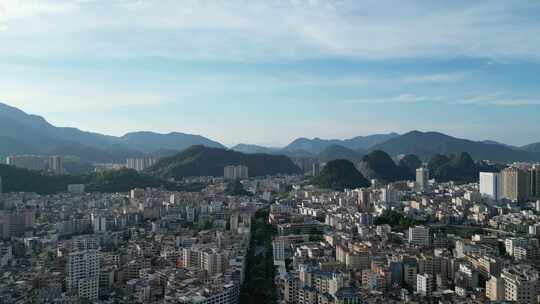 航拍广东云浮建设云浮大景