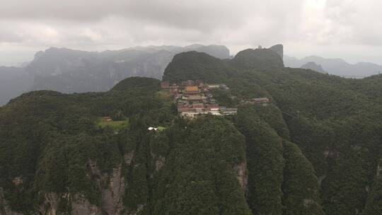 湖南张家界天门山5A景区航拍