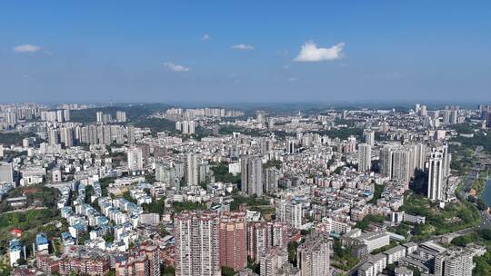 四川自贡城市大景航拍