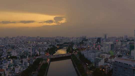 傍晚 夕阳 车流 城市 交通