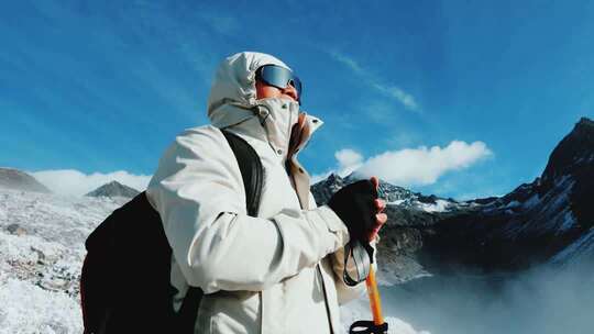 速度感雪山户外河流意向快闪视频素材