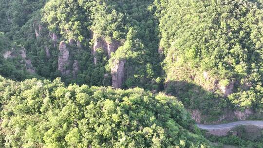 洛阳龙潭大峡谷旅游生态森林河流航拍景点