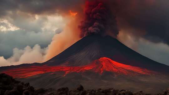 火山喷发壮观景象