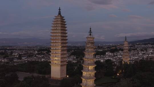 【精品】大理崇圣寺晚霞三塔景区视频素材模板下载